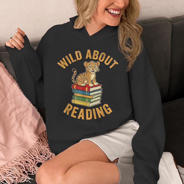 Wild About Reading Cute Leopard Teacher Kids Book Lover Unisex Hoodie
