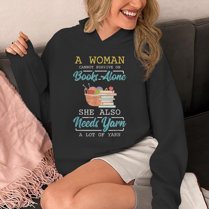 Woman Survives On Books And Yarn Crocheter Crocheting Unisex Hoodie