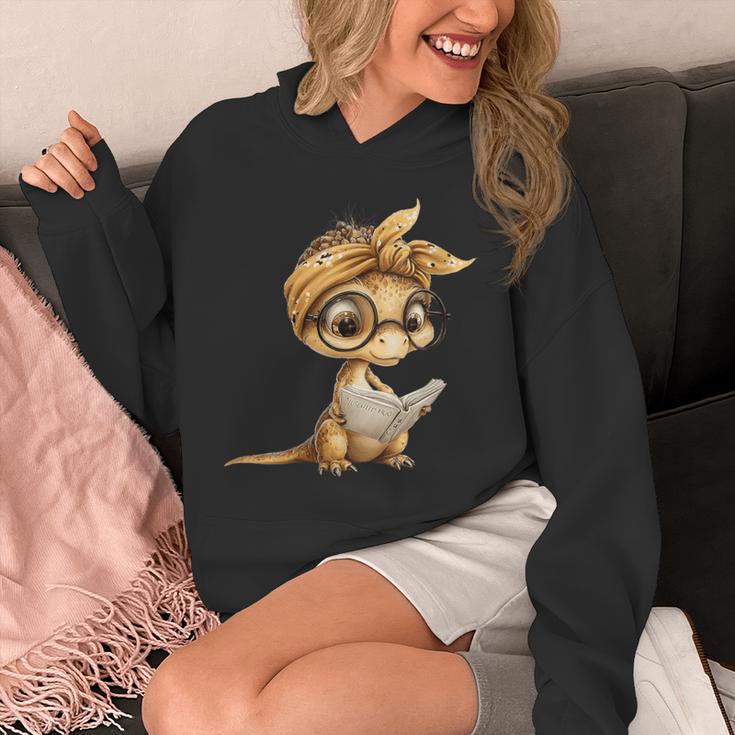 Women's Baby Lizard Small Book Reading Reptile Graphic Portrait Unisex Hoodie Women's Baby Lizard Small Book Reading Reptile Graphic Portrait Unisex Hoodie