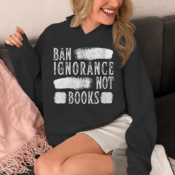 Women's Ban Ignorance Not Books Banned Book Lover Reading Enthusiast Unisex Hoodie