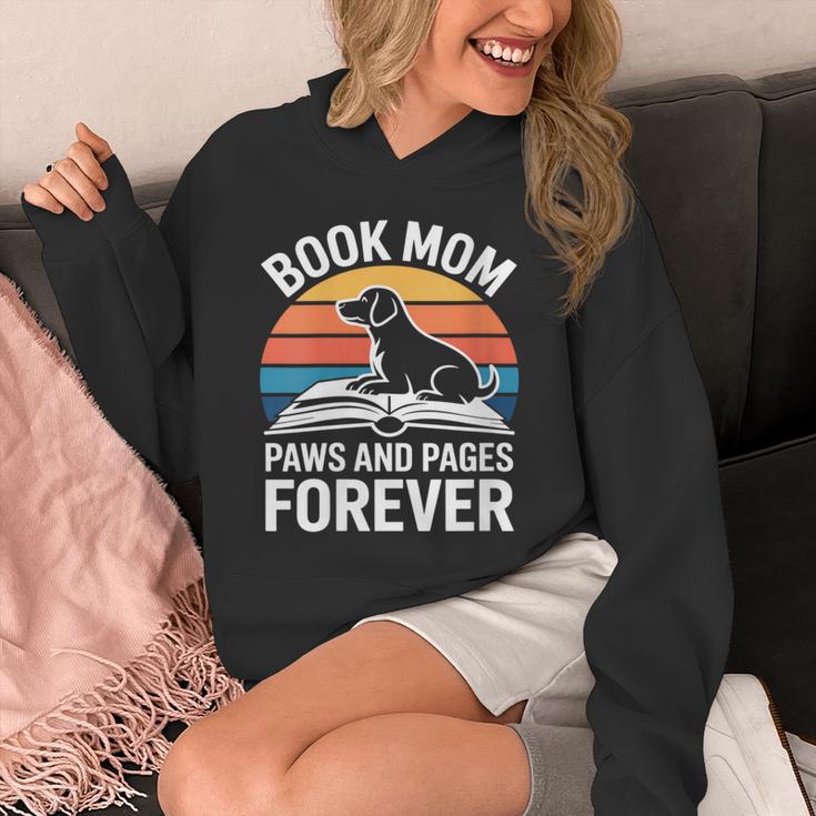 Women's Book Mom Dog Lover Paws And Pages Forever Unisex Hoodie Women's Book Mom Dog Lover Paws And Pages Forever Unisex Hoodie