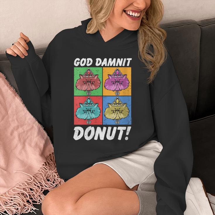 Women's Dungeon Crawler Carl God Damnit Donut Cat Pop Art Book Unisex Hoodie