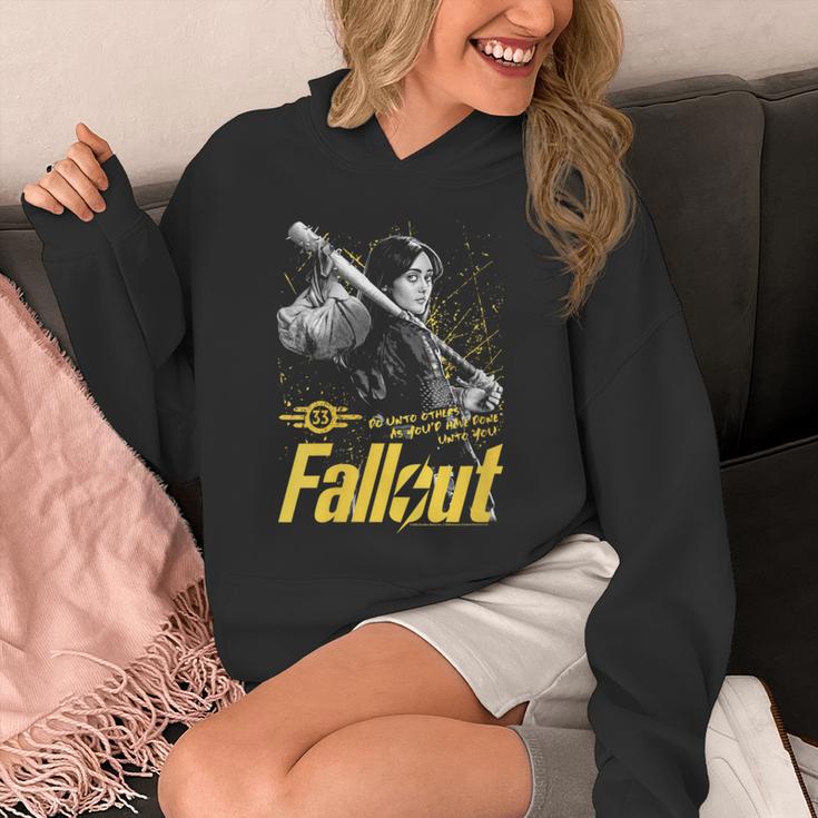 Women's Fallout TV Series Lucy Do Unto Others Baseball Bat Gamer Unisex Hoodie Women's Fallout TV Series Lucy Do Unto Others Baseball Bat Gamer Unisex Hoodie