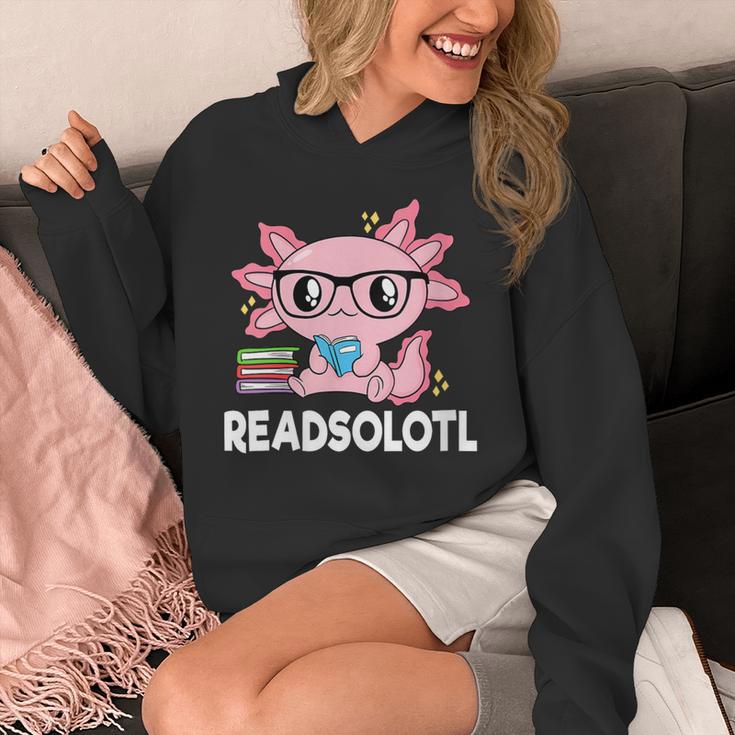 Women's Readsolotl Axolotl Book Lover Reading Women Girls Kids Unisex Hoodie