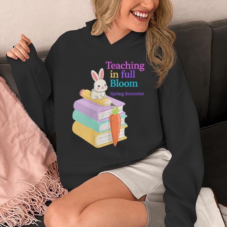 Women's Teaching Spring Semester Bunny Books Pencil Classroom Unisex Hoodie