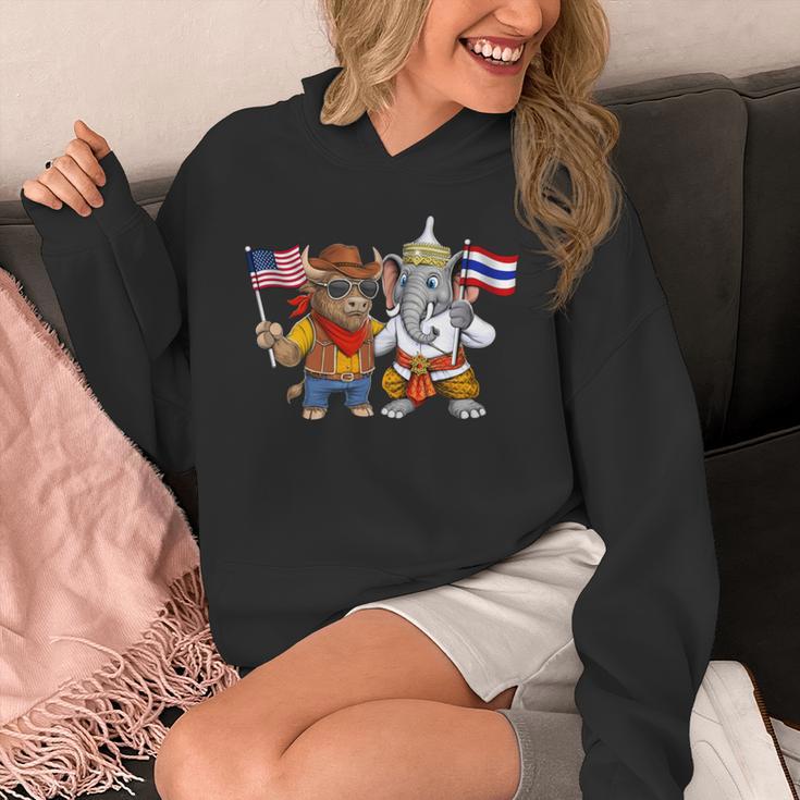 アメリカ・タイ国旗 誇り高いタイ系アメリカ人のルーツ タイ系アメリカ人の遺産 長袖tシャツ パーカー