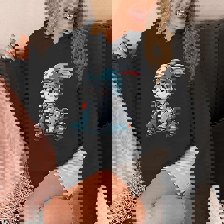 ウサギ スクーター ペット 面白い オートバイ パーカー