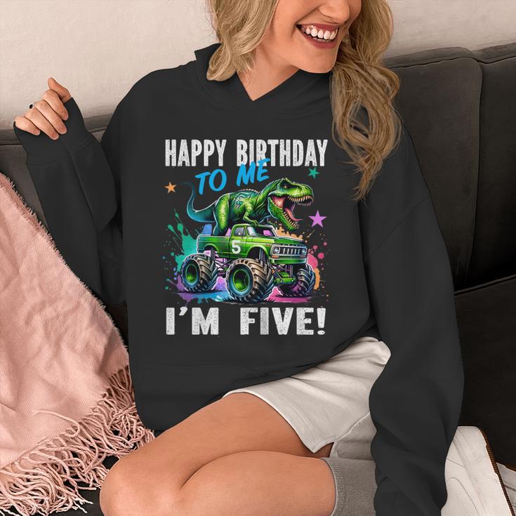 キッズ ハッピーモンスタートラックがテーマの5歳の誕生日 5歳 男の子 5歳 パーカー