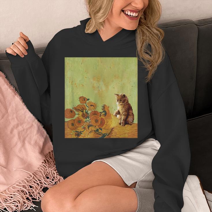 ゴッホ ひまわり おもしろい 猫 アート 絵画 パーカー
