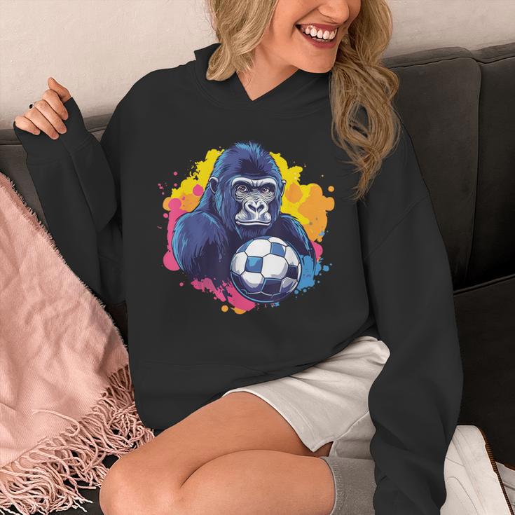 ゴリラ サッカーボール 鮮やかな色 パーカー