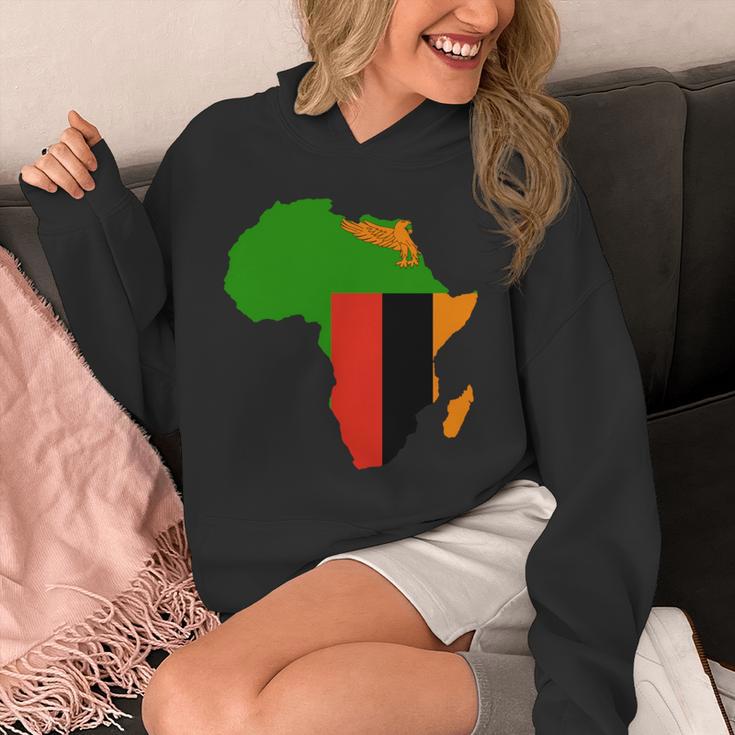 ザンビア国旗 アフリカ 大陸 シルエット ザンビアンへのギフト 長袖tシャツ パーカー