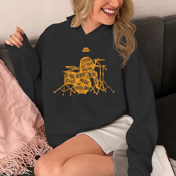 ジャズジャンル付きジャズドラマーtシャツ パーカー