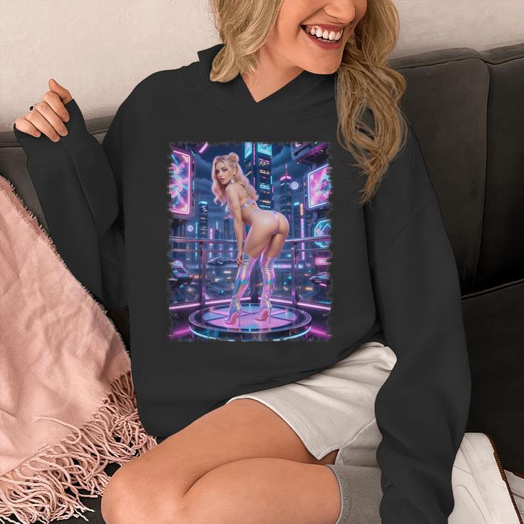 セクシーガールグラフィックtシャツ サイバーパンク ピンナップガールダンサー パーカー
