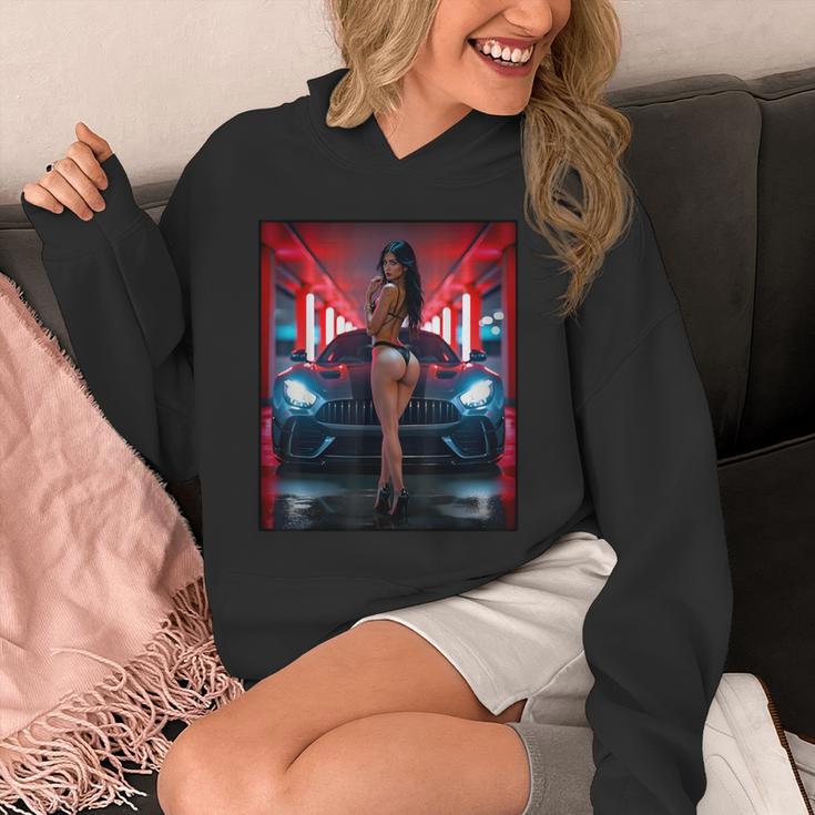 セクシーガールグラフィックtシャツ セクシービキニモデル&エキゾチックカー パーカー