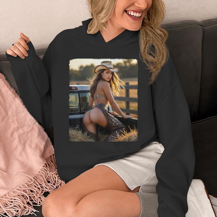 セクシーガールグラフィックtシャツ カウガールピンナップガール 4 パーカー