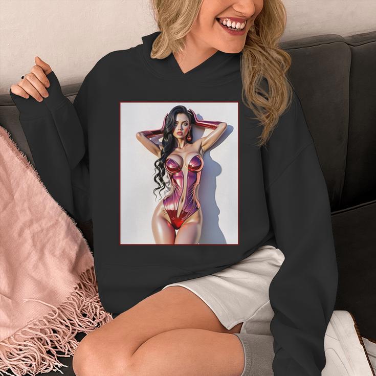 ホットガールオンtシャツ 男性用 セクシー巨乳sfピンナップガール 長袖tシャツ パーカー