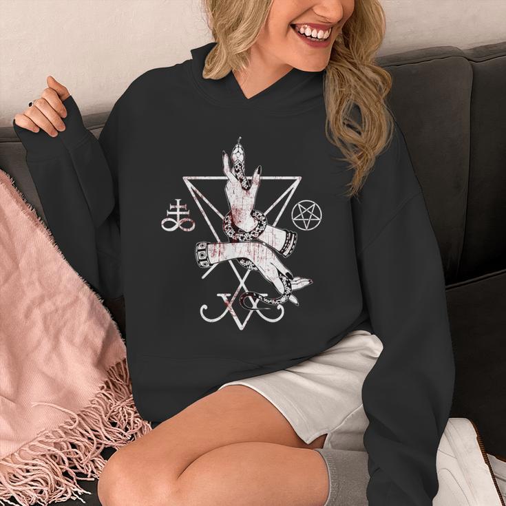 ルシファーの悪魔の紋章 五芒星とリヴァアタン十字架 長袖tシャツ パーカー