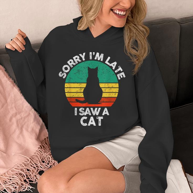 レトロ ヴィンテージorry I'm Late Iaw A Cat かわいい 猫好き パーカー