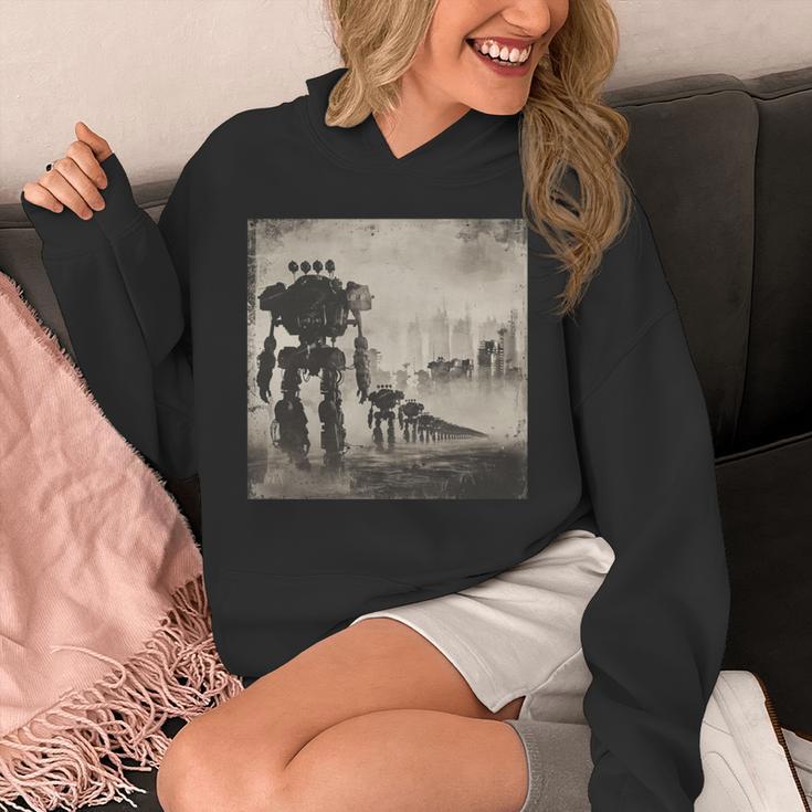 ロボットの行進、Sf、ロボット 長袖tシャツ パーカー