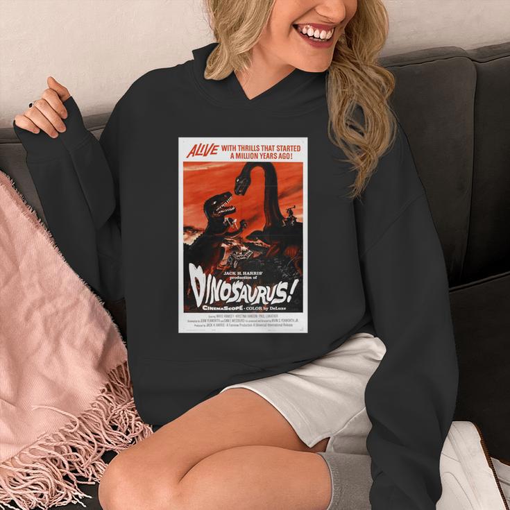 恐竜レトロヴィンテージ映画ポスタープリント 長袖tシャツ パーカー