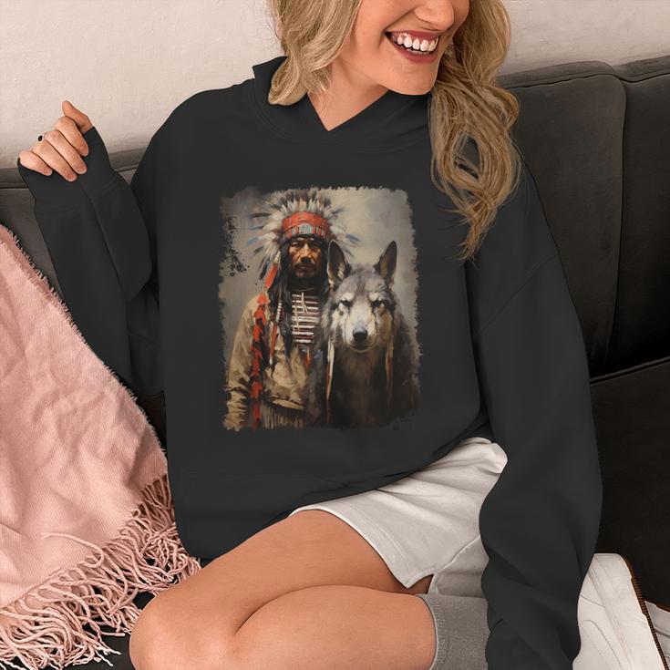 男と狼 長袖tシャツ パーカー