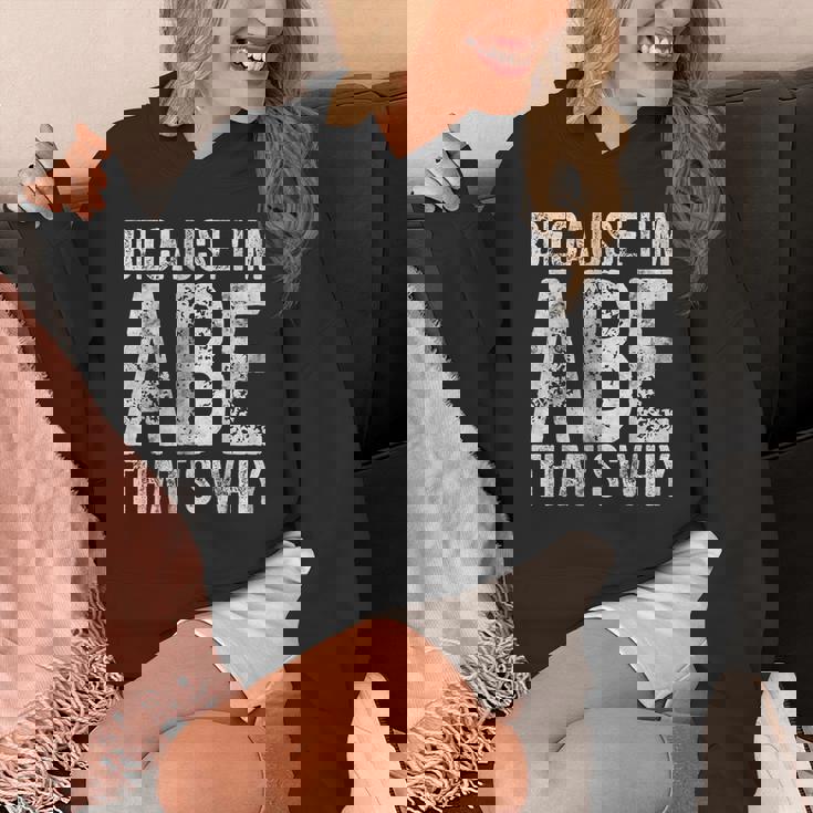 面白い名前入りシャツ Because I'm Abe That's Why パーカー