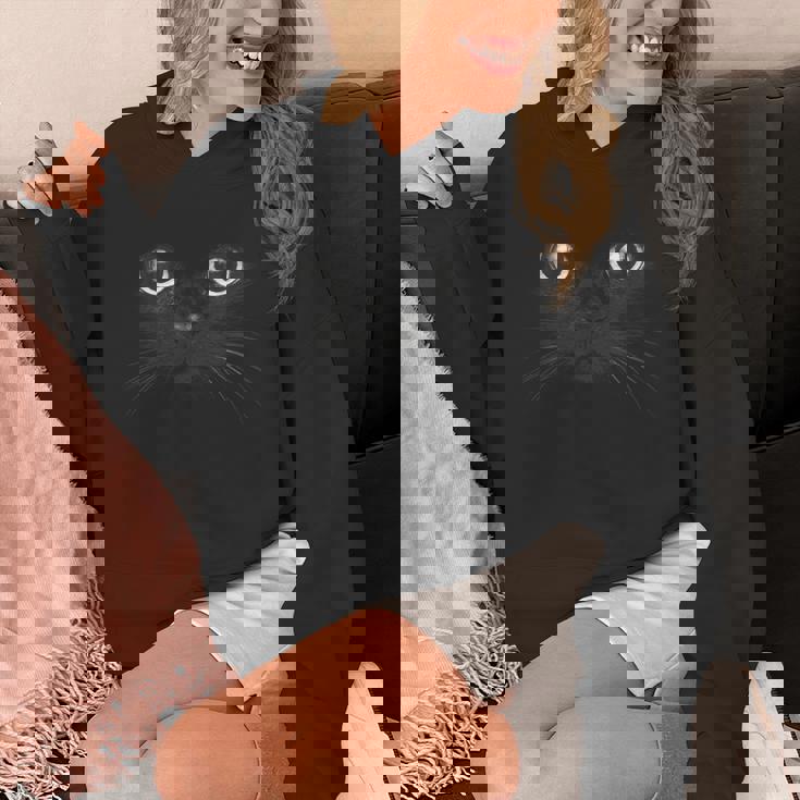 黒猫 顔 グラフィックデザイン 面白い猫 ハロウィンコスチューム パーカー