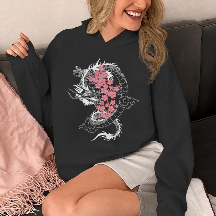 龍 日本の桜文化 長袖tシャツ パーカー