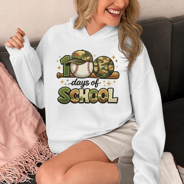 100 Days Of School Baseball Camo School Teacher Boy Unisex Hoodie