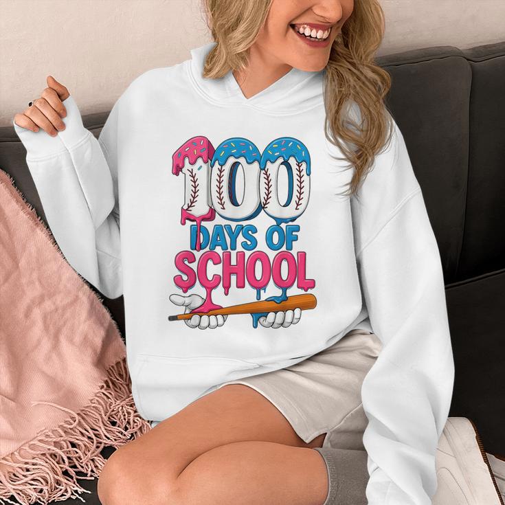 100 Days Of School Baseball Drip Bat 100th Day Of School Boy Unisex Hoodie 100 Days Of School Baseball Drip Bat 100th Day Of School Boy Unisex Hoodie