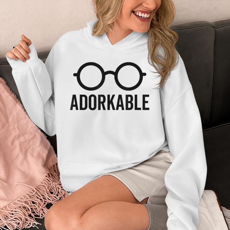Adorkable Cute Nerd Glasses For Bookworm Book Reader Unisex Hoodie