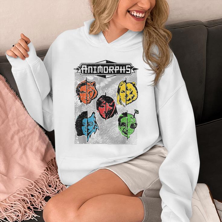 Animorphs Split Face Character Colorful Grid Book Series Unisex Hoodie