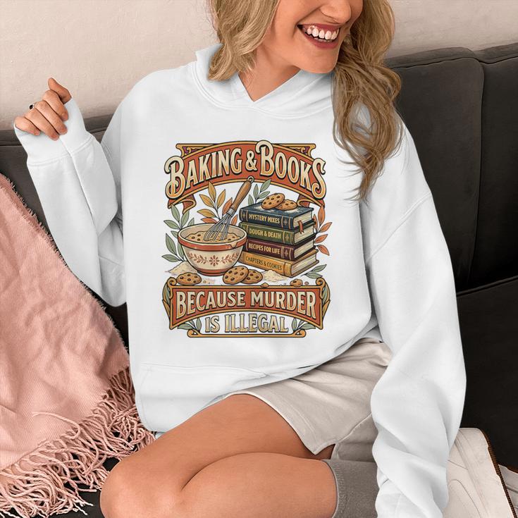 Baking Books Vintage Because Murder Is Illegal Aesthetic Unisex Hoodie