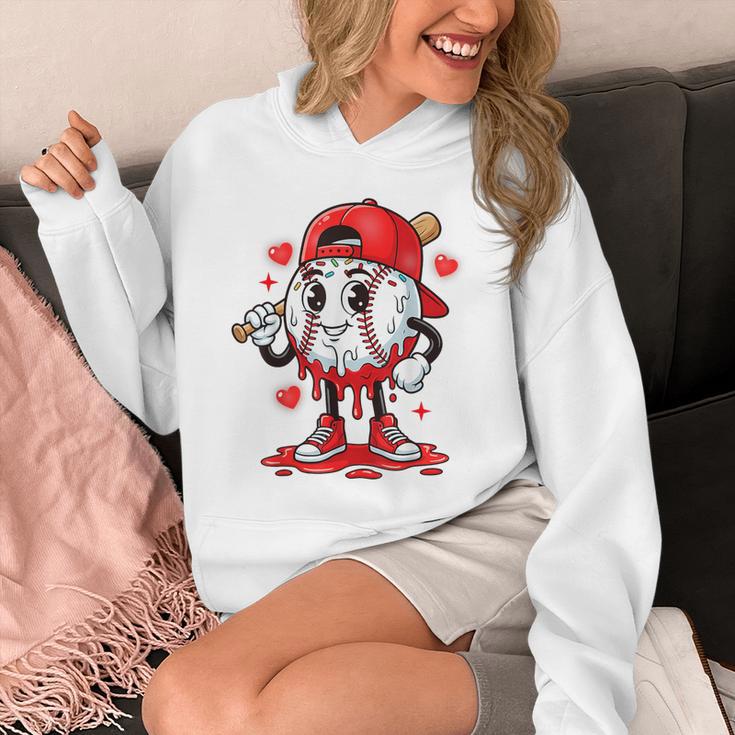 Baseball Ice Cream Valentine Dripping Game Day Men Boys Kids Unisex Hoodie Baseball Ice Cream Valentine Dripping Game Day Men Boys Kids Unisex Hoodie