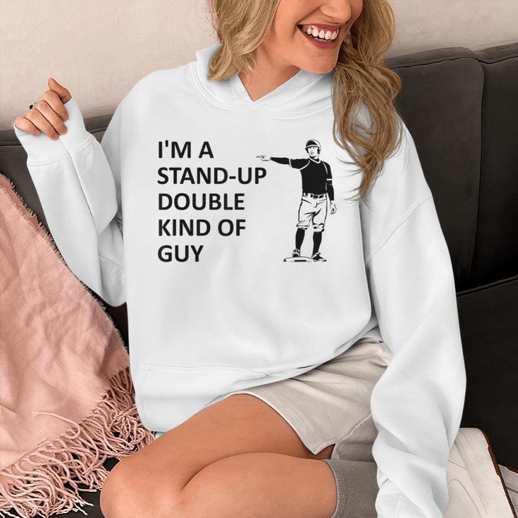 Baseball Pun Saying I'm a Stand Up Double Type Of Guy Unisex Hoodie Baseball Pun Saying I'm a Stand Up Double Type Of Guy Unisex Hoodie