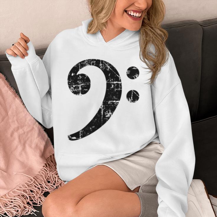 Bass Clef ビンテージブラック左 ベースプレイヤー 長袖tシャツ パーカー