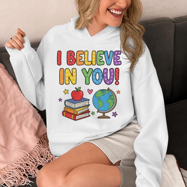 I Believe In You Educational Art With Books And Globe Unisex Hoodie