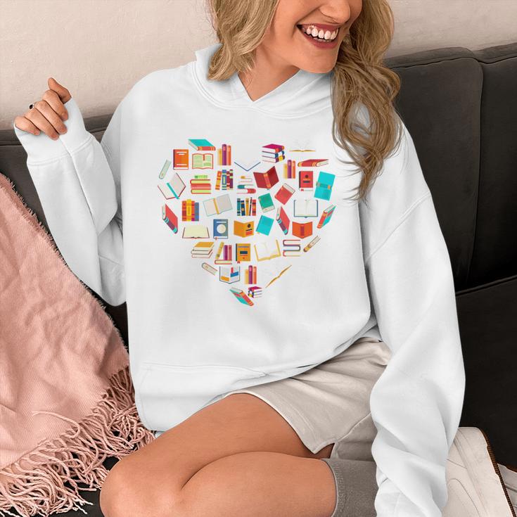 Book Lover Heart Shape Reading Club Librarian Bookworm Premium Tri-Blend Unisex Hoodie