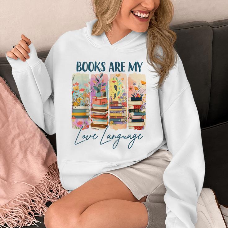 Book Lover Reading Brushstroke Books Are My Love Language Unisex Hoodie