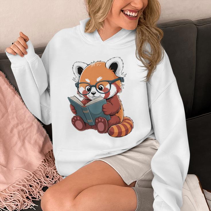 Book Reading Red Panda Reader Animal Cute Red Panda Premium Tri-Blend Unisex Hoodie