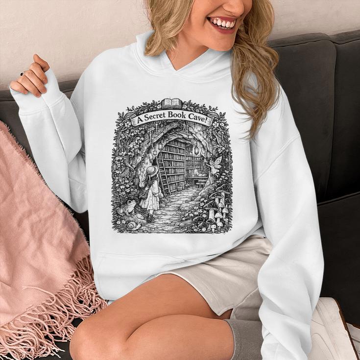 For Bookworm A Secret Book CAVE Frog Girl Mushroom Books Unisex Hoodie