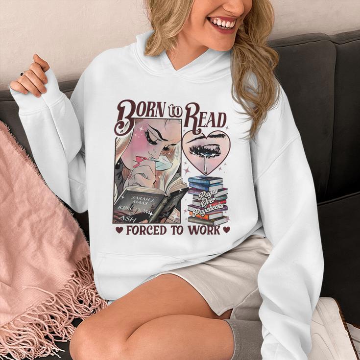 Born To Read Forced To Work Booklover -Adults Book Lovers Casual Grey Small Unisex Hoodie