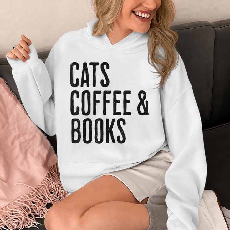 Cats Coffee And Books Unisex Hoodie