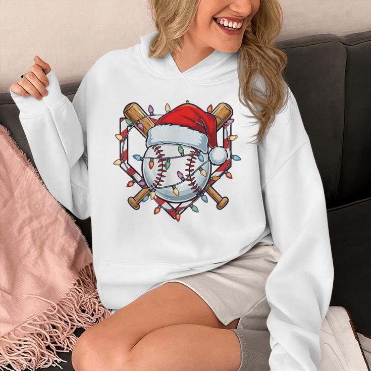 Christmas Baseball Santa Hat For Baseball Players Fans Unisex Hoodie