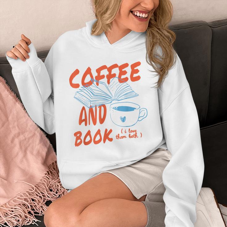 Coffee And Books I Love Them Both Vintage Retro Book Lover Unisex Hoodie