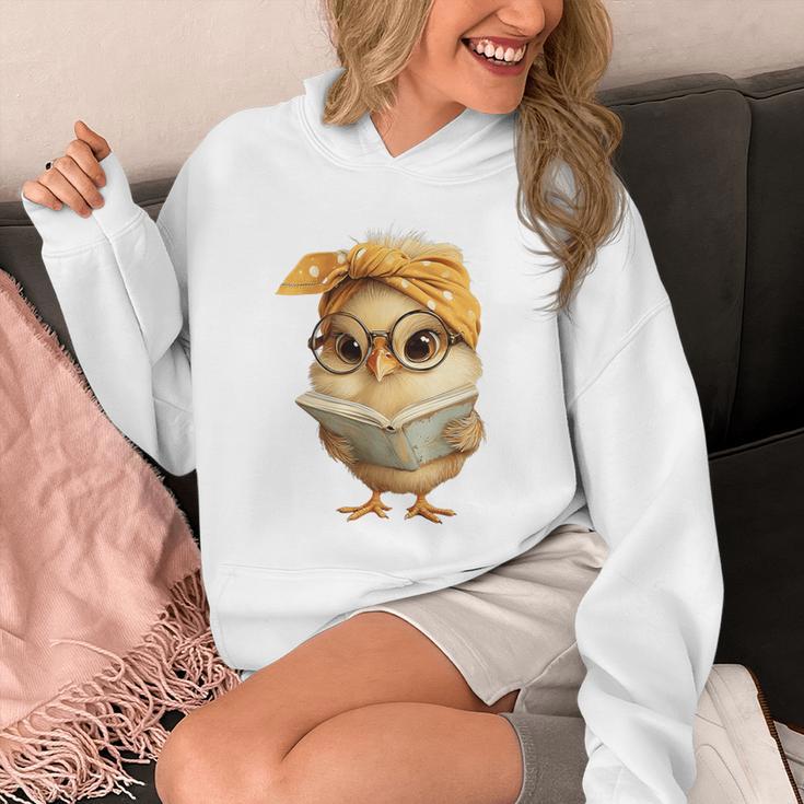 Cute Chick Reading Book Bandana Premium Tri-Blend Unisex Hoodie