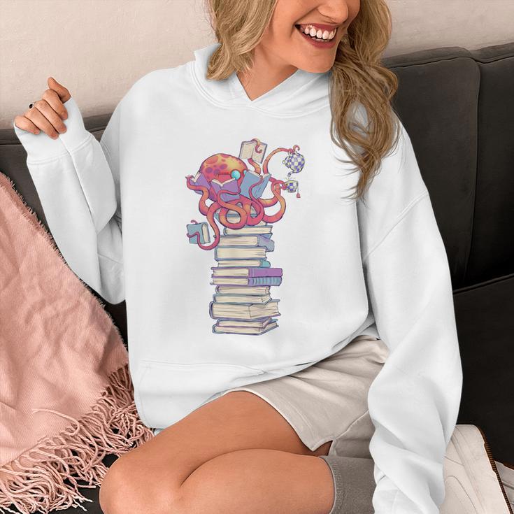 Cute Octopus Bookworm Fun Reading Tee For Book Lovers Unisex Hoodie