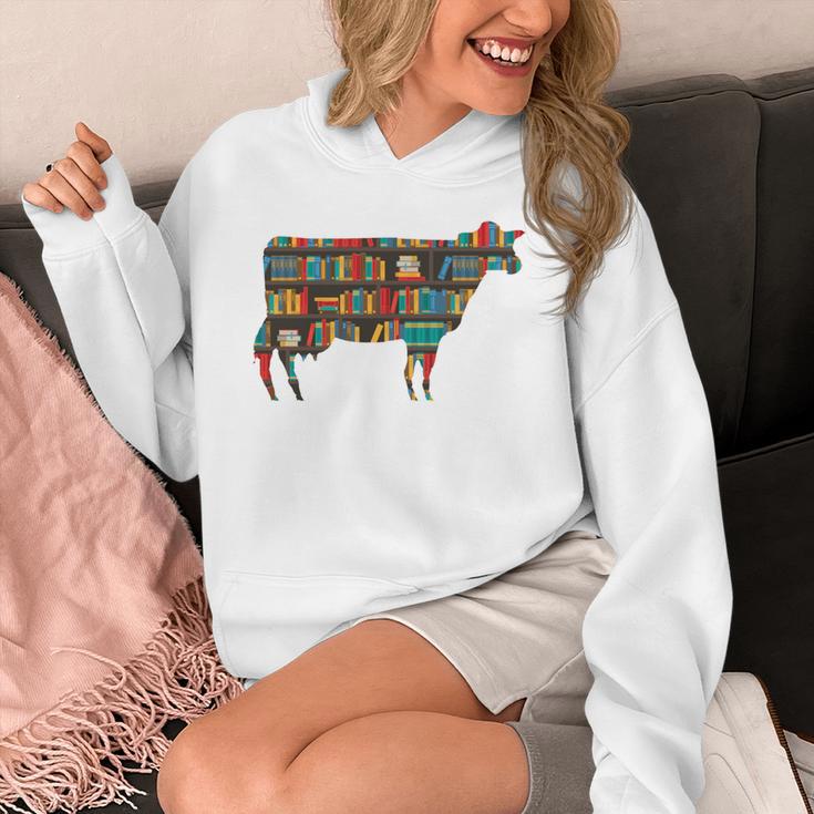 Easily Distracted By Cows & Books Lover Heifer Farm Unisex Hoodie