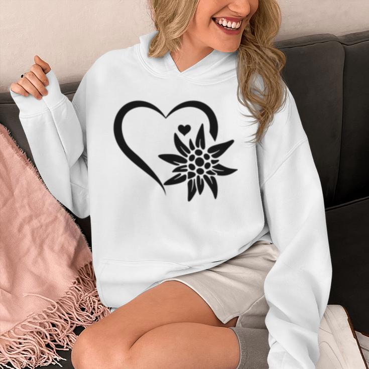 Edelweiss フラワーマウンテン Edelweiß フラワーハート Edelweiß 長袖tシャツ パーカー