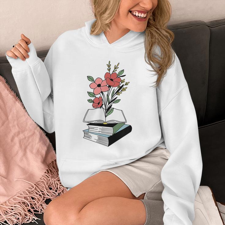 Floral Book Reader Fan For Reading Flower Books With Blooms Unisex Hoodie